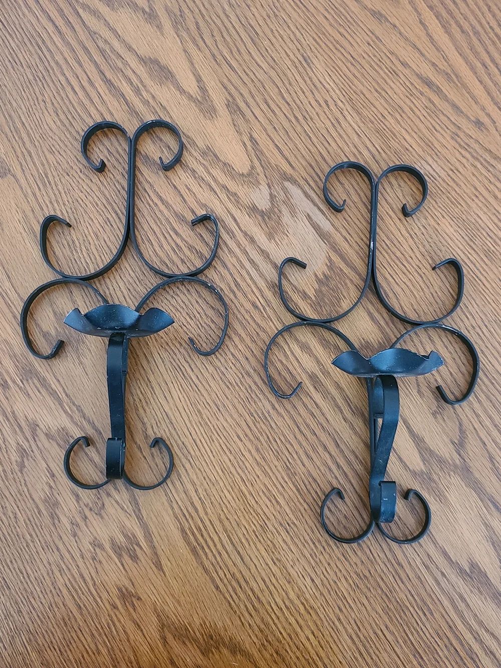 Vintage - Candle Wall Sconce Black Wrought Iron